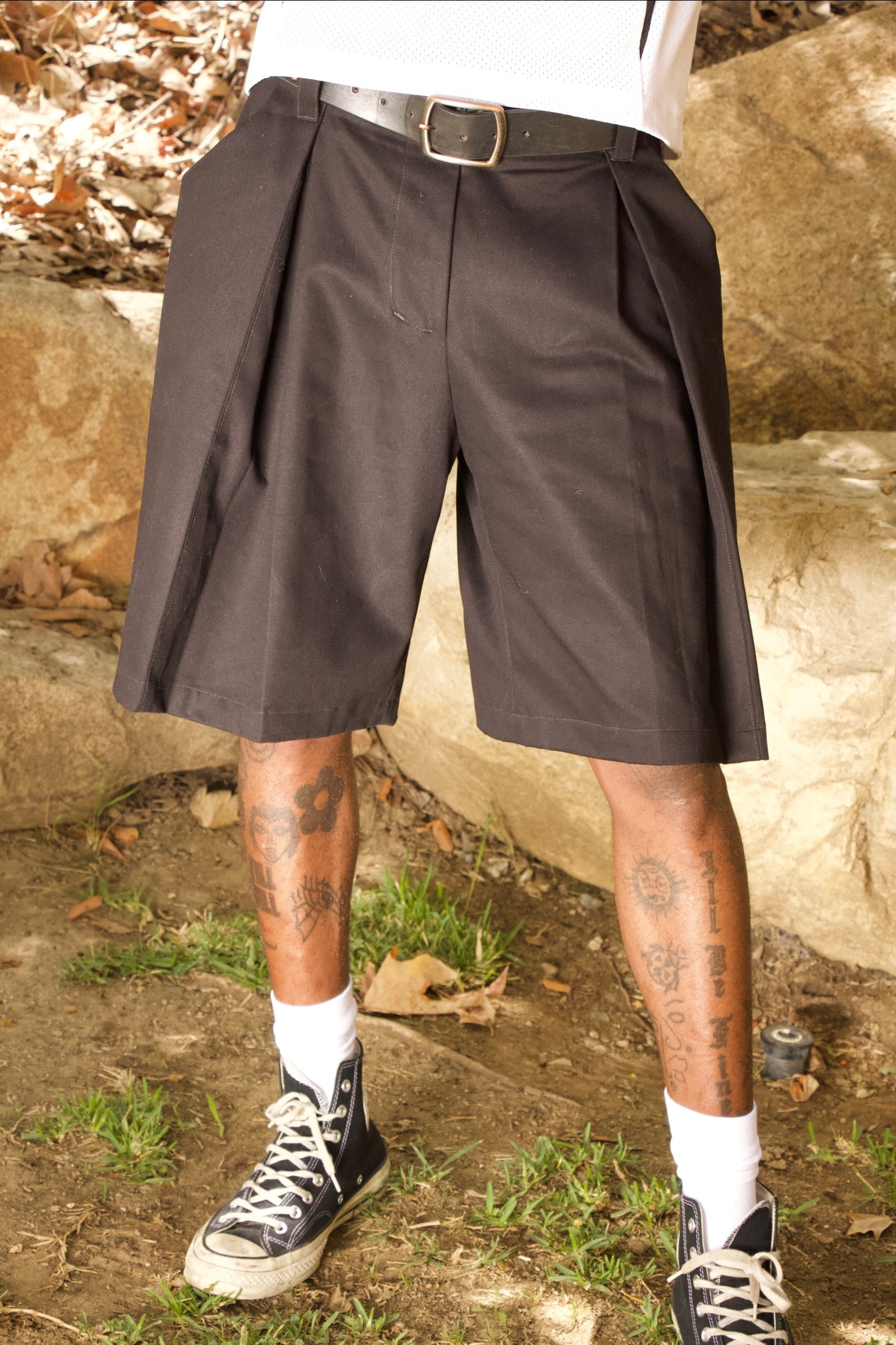 Double Front Pleat Shorts